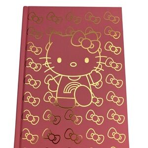 Hello Kitty Journal Gold Foil Bows Pink Hardcover Planner Notebook Stationery
